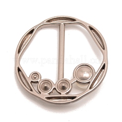 Flat Round Alloy Resin Imitation Pearl Slide Buckles&nbsp;JEWB-TAC0003-02A