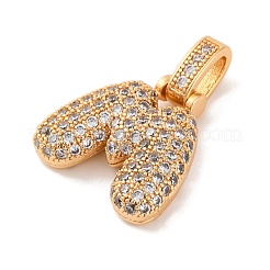 Brass Micro Pave Cubic Zirconia Pendants&nbsp;KK-C076-29M-G01