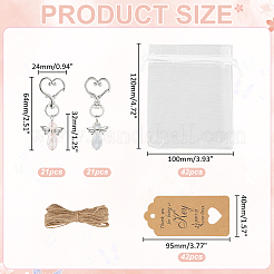 42Pcs Alloy Glass Angel Pendant Decorations&nbsp;HJEW-WR00038