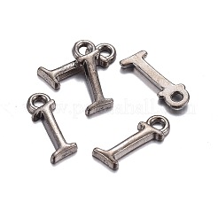 Gunmetal Plated Alloy Letter Pendants&nbsp;PALLOY-P097-03-I