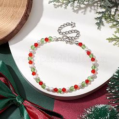 Faceted Bicone Imitation Austrian Crystal & Round Shell Pearl Beaded Bracelets for Women&nbsp;BJEW-JB10770