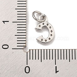 Initial Letter Brass with Cubic Zirconia Charms&nbsp;KK-Q814-26C-P
