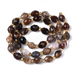 Natural Petrified Wood Beads Strands&nbsp;G-N342-35-8x6-07