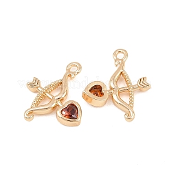 Brass Pave Cubic Zirconia Pendants&nbsp;KK-L261-18G-02