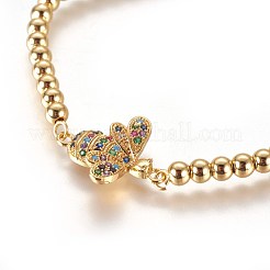 Adjustable Brass Cubic Zirconia Slider Bracelets&nbsp;BJEW-L652-11G