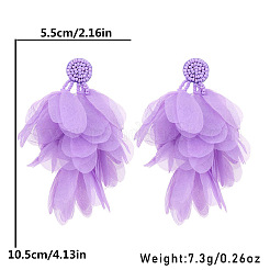 Oval Cloth Tassel Stud Earrings&nbsp;FS-WG3C257-01