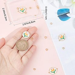 6Pcs Brass Colorful Enamel Connector Charms&nbsp;FIND-CN0001-24