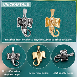 6Pcs 2 Colors PVD Vacuum Plating 304 Stainless Steel Pendants&nbsp;STAS-UN0038-90