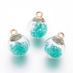 Transparent Glass Bottle Pendants&nbsp;GLAA-L018-M