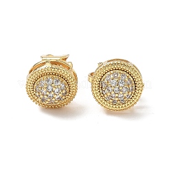 Brass Micro Pave Clear Cubic Zirconia Clip-on Earrings&nbsp;EJEW-A132-02B-G