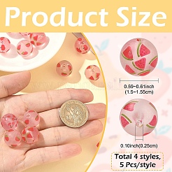 20Pcs 4 Styles Transparent Frosted Acrylic Beads&nbsp;FACR-YW0001-12