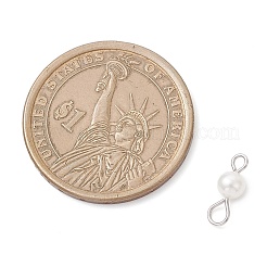 Natural Cultured Freshwater Pearl Round Connector Charms&nbsp;PALLOY-JF04310-02