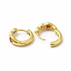 Colorful Rhombus & Heart Cubic Zirconia Hoop Earrings&nbsp;EJEW-H093-08G