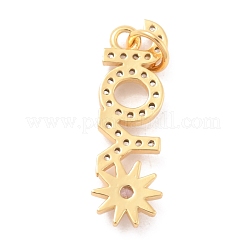 Eco-Friendly Brass Micro Pave Cubic Zirconia and Glass Pendants&nbsp;KK-K268-28G
