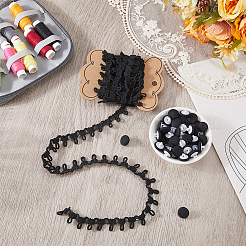 3 Yards Nylon Braid Trims with Elastic Button Loops&nbsp;DIY-DR0002-65A