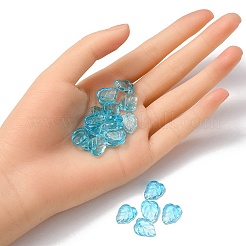 Autumn Theme Two-Tone Transparent Glass Charms&nbsp;GLAA-YW0001-53B