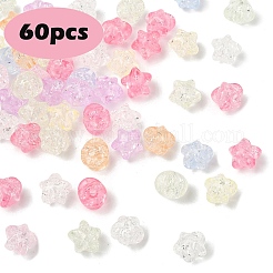 60Pcs Transparent Crackle Acrylic Beads&nbsp;CACR-YW0002-15