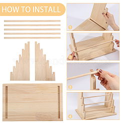 6-Tier Wooden Jewelry Bracelet Organizer Display Riser Stands&nbsp;ODIS-WH0086-162B