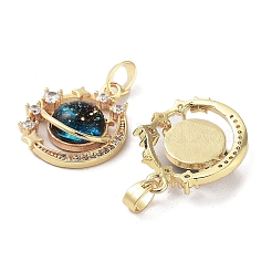 Rack Plating Brass Pave Clear Cubic Zirconia Pendants&nbsp;KK-G482-05G