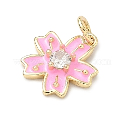 Brass Pave Clear Cubic Zirconia Pendants&nbsp;LS-KK-H255-06G-01