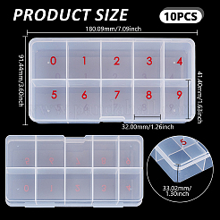 10Pcs 10 Grids Plastic Grid Bead Containers&nbsp;CON-GO0001-05