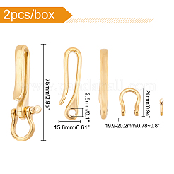U-Shaped Brass Key Hook Shanckle Clasps&nbsp;KK-PH0004-97A