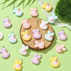 25Pcs 5 Colors Opque Resin Animal Pendants&nbsp;RESI-CJ0003-76