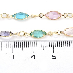 Handmade Colorful Glass Horse Eye Link Chains&nbsp;KK-F871-54G