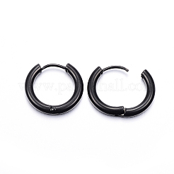 304 Stainless Steel Huggie Hoop Earrings&nbsp;LS-EJEW-F111-18mm-B