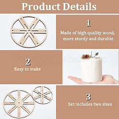 2Pcs 2 Styles Wooden Wick Holder&nbsp;WOOD-BC0001-27