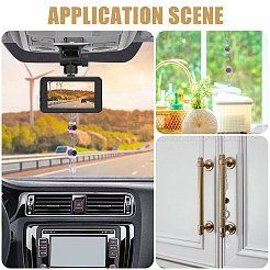 2Pcs Natural Black Onyx & Amethyst & Glass Car Rearview Mirror Pendant Decoration&nbsp;HJEW-CA00066