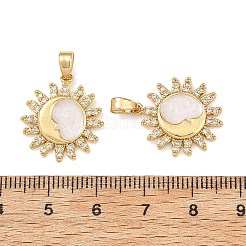 Brass Micro Pave Clear Cubic Zirconia Pendants&nbsp;CU-T001-09G-A