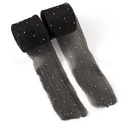 2Rolls Polyester Hot-fix Rhinestone Raw Edges Ribbon&nbsp;OCOR-TA0003-95I