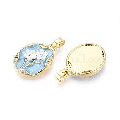 Brass Micro Pave Cubic Zirconia Pendants&nbsp;KK-N277-09A-G