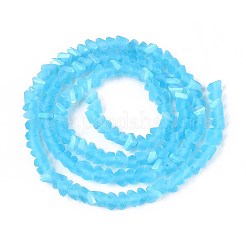 Frosted Transparent Glass Beads Strands&nbsp;GLAA-N054-4mm-08