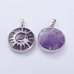 Natural Amethyst Pendants&nbsp;G-K234-B13