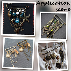 30Pcs Iron Brooch Findings &nbsp;FIND-SC0020-46AB