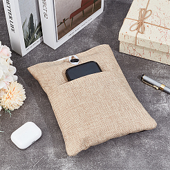 Cotton & Linen Book Sleeve with Button & Front Pocket&nbsp;ABAG-WH20005-14B-02