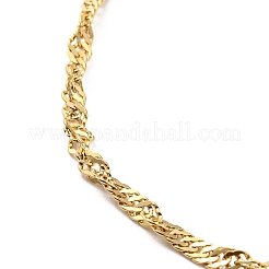 304 Stainless Steel Singapore Chain Bracelets for Women&nbsp;BJEW-B064-10G