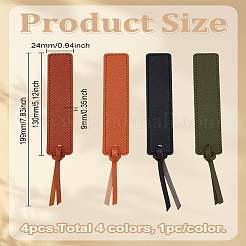 4Pcs 4 Colors PU Leather Bookmarks&nbsp;AJEW-LP0005-89