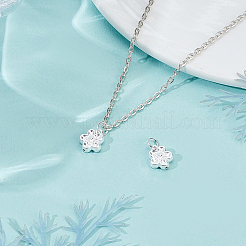 2Pcs 925 Sterling Silver Flower Charms&nbsp;STER-HY0001-23