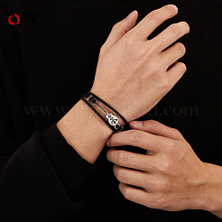 Braided PU Imitation Leather Cord Multi-strand Bracelets&nbsp;FS-WG84DBF-01