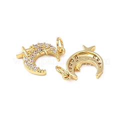 Brass Micro Pave Cubic Zirconia Pendants&nbsp;KK-C143-06G