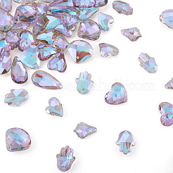 70Pcs 7 Style Electroplate Faceted Glass Pendants&nbsp;EGLA-TA0001-11