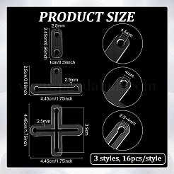 48Pcs 3 Styles Transparent Acrylic Links Sets&nbsp;TACR-PH0002-02