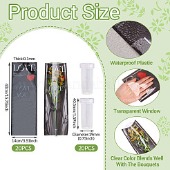 20Pcs OPP Plastic Flower Bouquet Wrapping Paper&nbsp;DIY-TA0003-68B