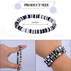 10Pcs 10 Style Polymer Clay Heishi Surfer Stretch Bracelets Set&nbsp;BJEW-SW00116