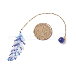 Stainless Steel Feather & Alloy Bookmarks&nbsp;AJEW-JK00402-01