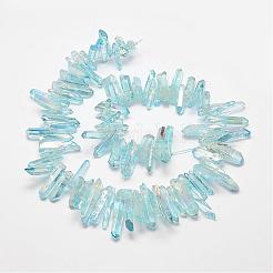 Electroplated Natural Quartz Crystal Beads Strands&nbsp;G-P267-1