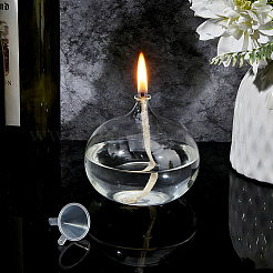 Transparent Glass Candle Holders with Candle Wick&nbsp;LS-DIY-WH0308-996B